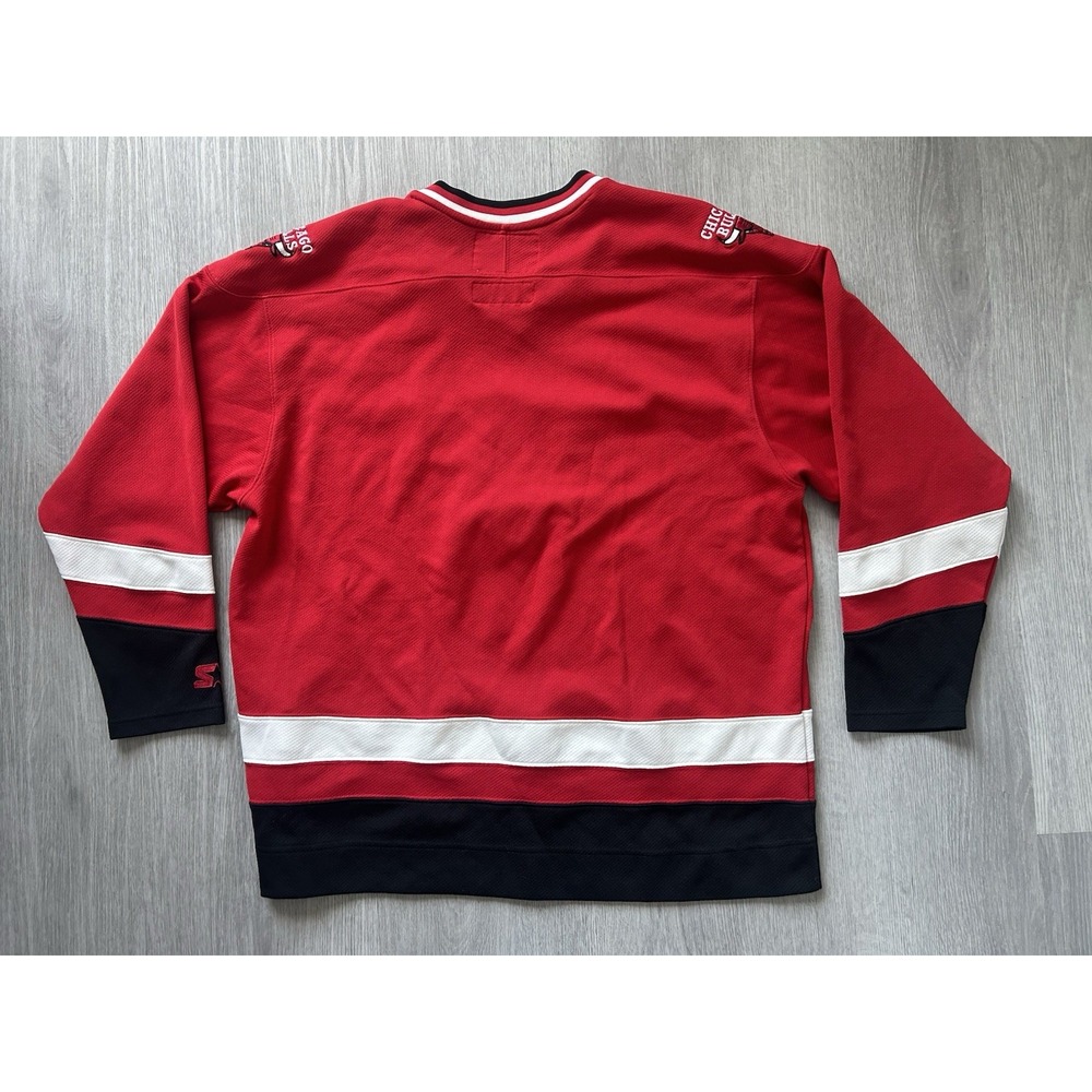 Chicago Bulls Starter Hockey Jersey Men's Size XL NBA Basketball Red - Picture 6 of 8